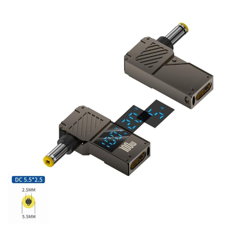 USB C к постоянному току 100 Вт PD Разъем Type C «мама» к «папа» с цифровым дисплеем для мониторов Напряжения Ток Мощность