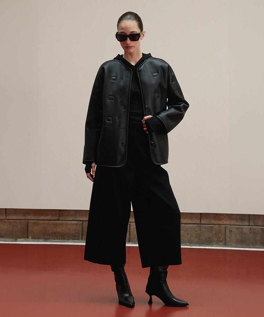 Verdemar Reversible Toggle Shearling Coat_Black