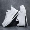 Fashion Korean Style Men's Fashion White Shoes Lace-up Original Leather Flat Shoe Air Cushion Sneakers Young Street Platform Footwear