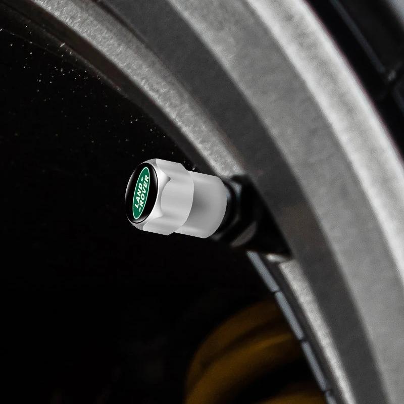 4Pcs Aluminum Alloy Car Tire Cap Stylish Car Logo Wheel Valve Caps for Land Rover Range Rover Discovery Guardian 4 Freelander 2 FG7