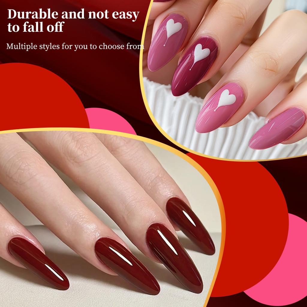 Популярный цвет Вишнево-красный True Red Solid Color Series Отбеливающий долговечный лак для ногтей Клей Фототерапия