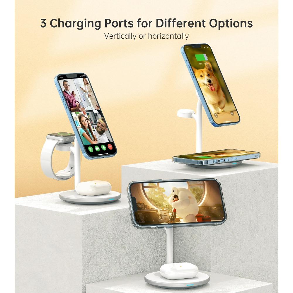 Choetech T585-F 3-в-1 магнитная беспроводная зарядная станция для iPhone 12/13/14/15
