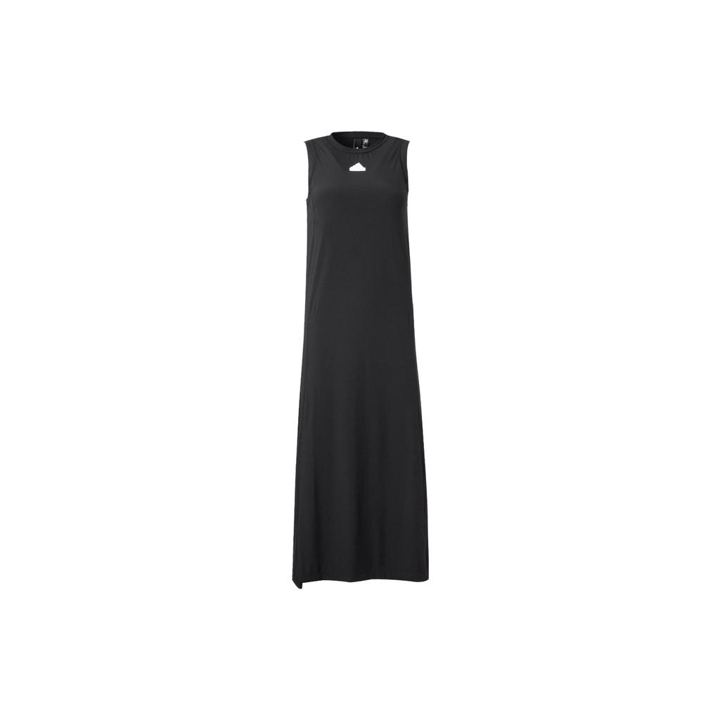 Adidas Pure Color Casual Round Neck Sleeveless Dress Women Dress Black IT4350