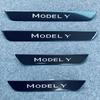 Для Tesla Model Y внедорожник аксессуар 2022 карбоновая нержавеющая накладка на порог автомобиля, защита для педали