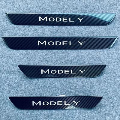 Для Tesla Model Y внедорожник аксессуар 2022 карбоновая нержавеющая накладка на порог автомобиля, защита для педали