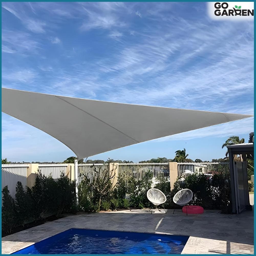 UV sun sail gray triangle garden shade 3.6x3.6x3.6 m