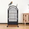 Large Parakeet Bird Cage with Stand, Spacious Metal Flight Cage for Parrots & Finches, Sturdy Iron Bird House W/ Detachable Tray