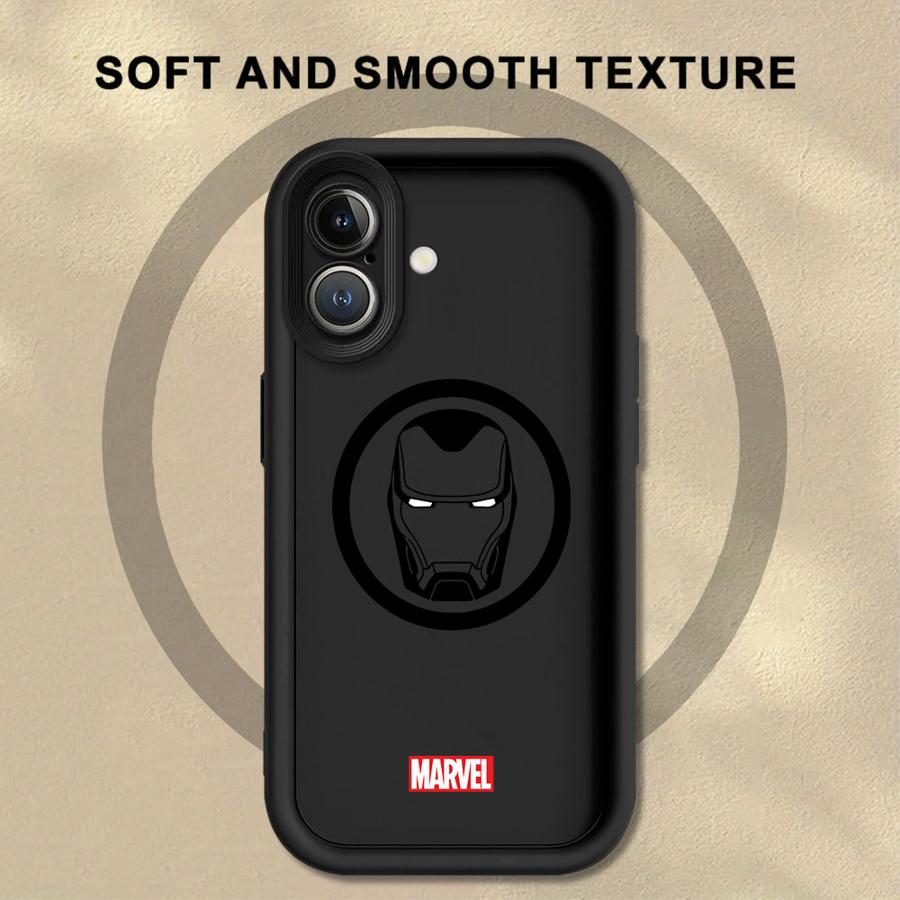 Мягкий чехол-кейс для iPhone XR 15 16 14 Plus 16e XS Max 13 12 11 Pro Max 17 Air Marvel Человек-паук Железный человек