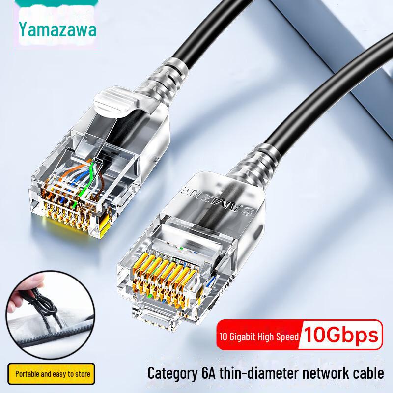 Shanze Cat 6A сверхчистый медный тонкий сетевой кабель 10G, 8-жильная витая пара, высокоскоростной
