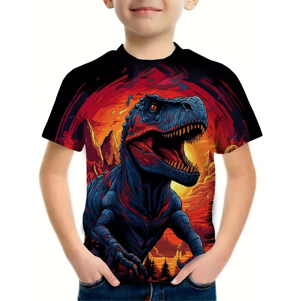 Fashion Kids T-Shirt Dinosaur 3D Printed Tees Short Sleeve Girl's Summer Clothes O-Neck Cute Boy Child T Shirt Children Top