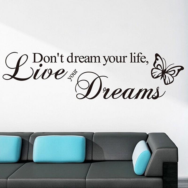Removable Butterfly Words Art Vinyl Quote Word DIY Wall Sticker Decal Mural Home Room Wall AVE