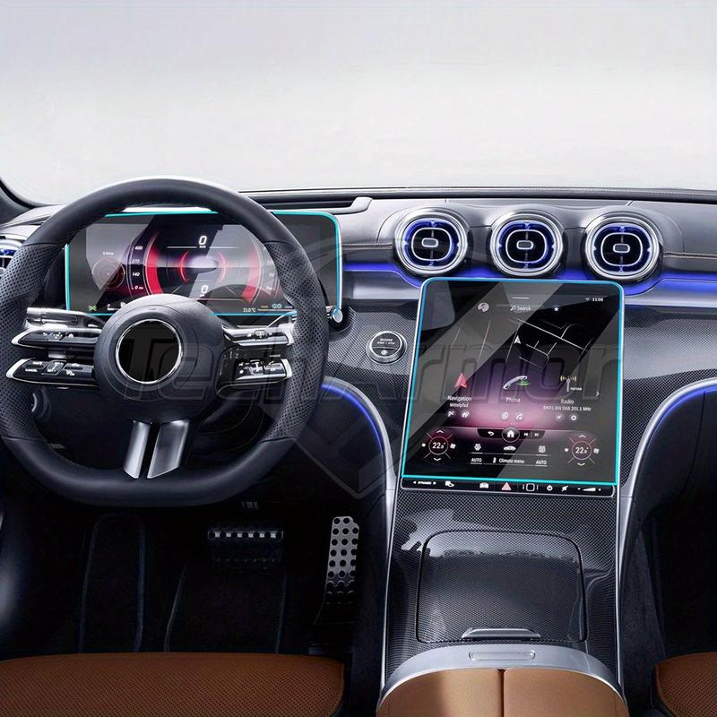 Car Tempered Glass Protective Film For Mercedes-Benz C-Class Auto GPS Navigation Dashboard Screen Protector Interior Accessories