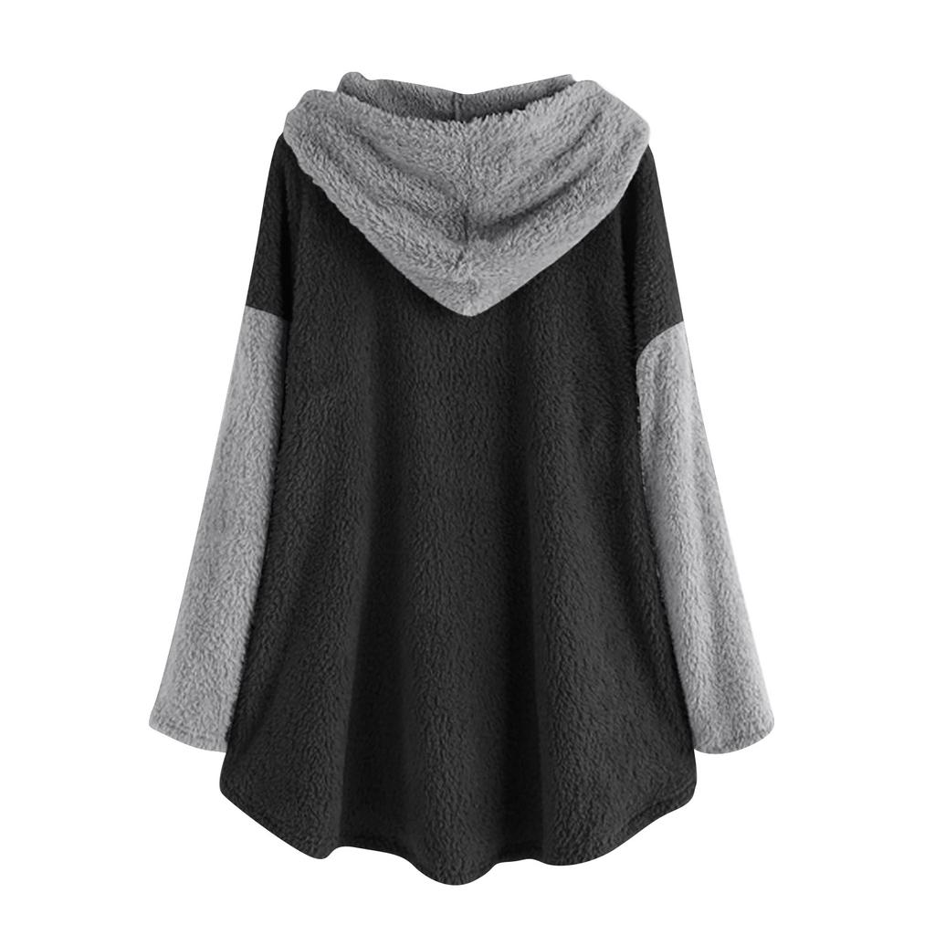 Женская зимняя повседневная цветная плюшевая теплая куртка с капюшоном большого размера