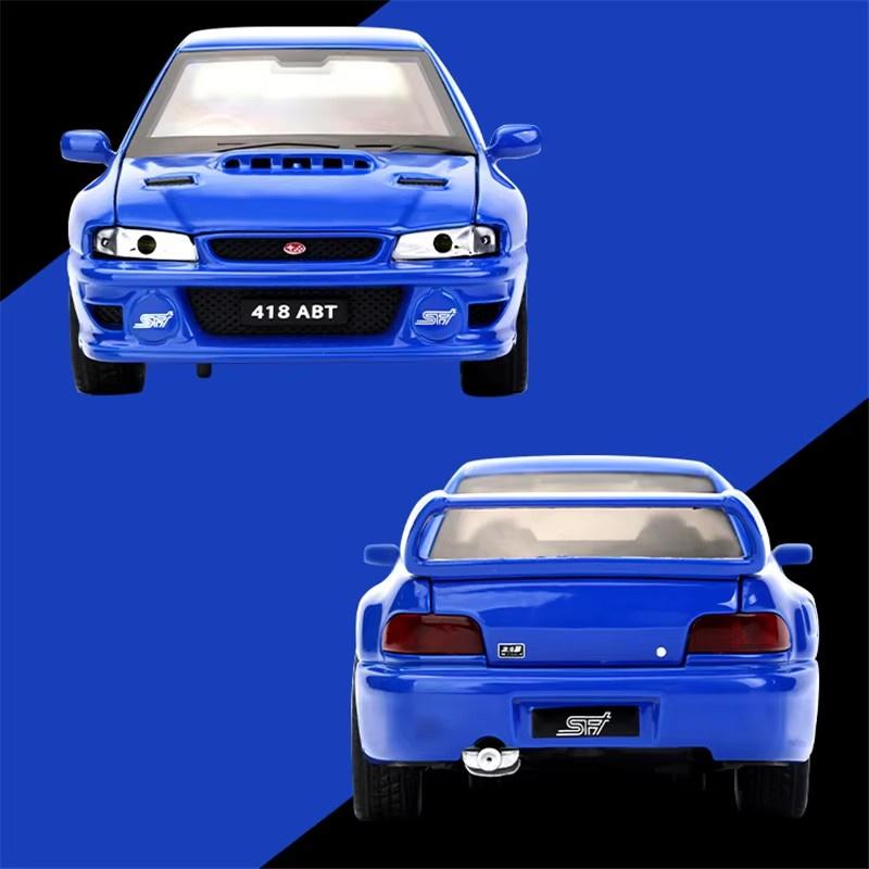 1/32 Subaru Impreza WRX STI Alloy Sports Car Model Diecasts Metal Racing Car Vehicles Model Sound Light Simulation Kids Toy Gift