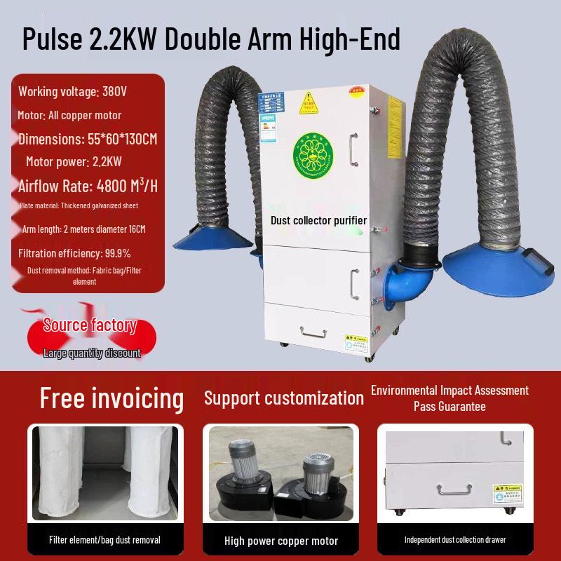 Mobile Electric Welding Fume and Dust Collector - Industrial Smoke Extractor