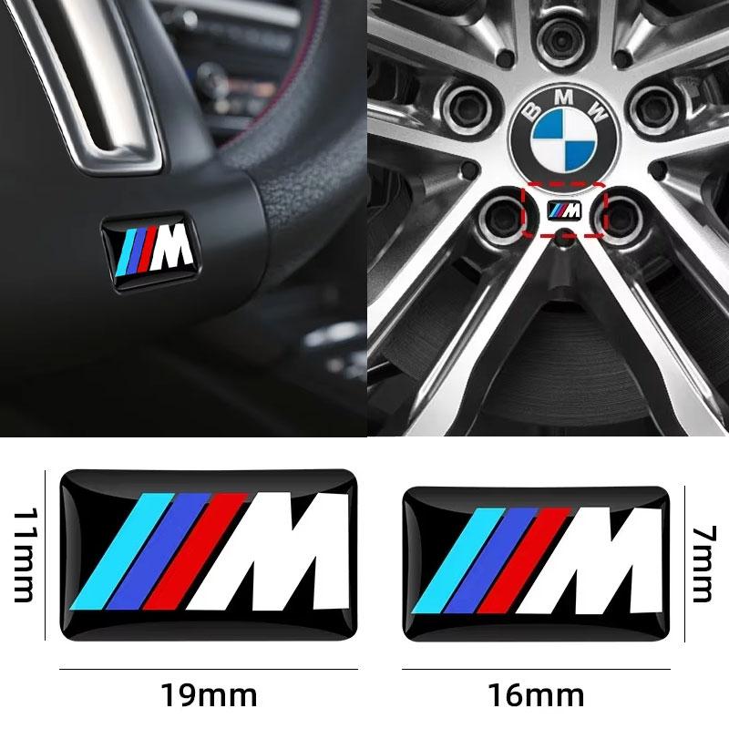 6/10pcs Car Steering Wheel Decoration Center Hub Cap Emblem Badge DIY Sticker Accessories For BMW M E46 E90 E60 F30 E39 E36