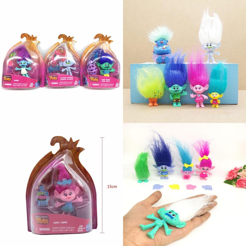 Premium 15cm Trolls Character Toys Featuring Poppy Branch Biggie For Kids