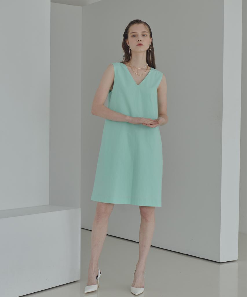 Мятное платье-бюстье Ossi из био-хлопка с эффектом стирки