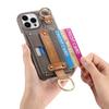 Wrist Strap Ring Stand Phone Case for IPhone 13 12 Mini 16 15 14 11 Pro Max XS XR 7 8 Plus Leather Wallet with Card Holder Cover