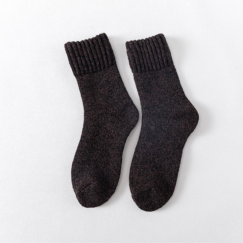 1 пара зимних теплых женских носков, шерстяные мужские и мужские носки, очень плотные однотонные носки, шерстяные носки для защиты от холодного снега, махровые носки