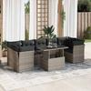 VidaXL Garden Lounge Set 8 Pcs with Grey Cushions Wicker 3326121