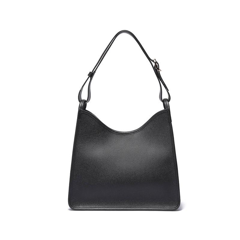 Longchamp Le Foulonné Solid Magnetic Closure Leather Shoulder Bag Women shoulder bag Black 10155021001