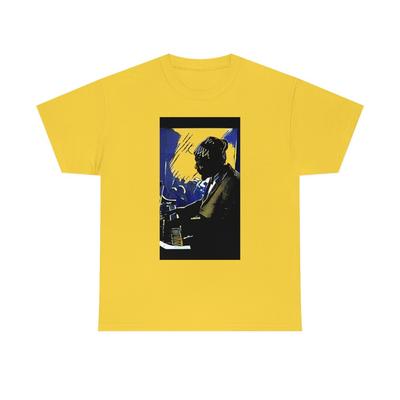 Т-shirt унисекс из плотного хлопка с графическим принтом «Искусство джаза Телониуса Монка»