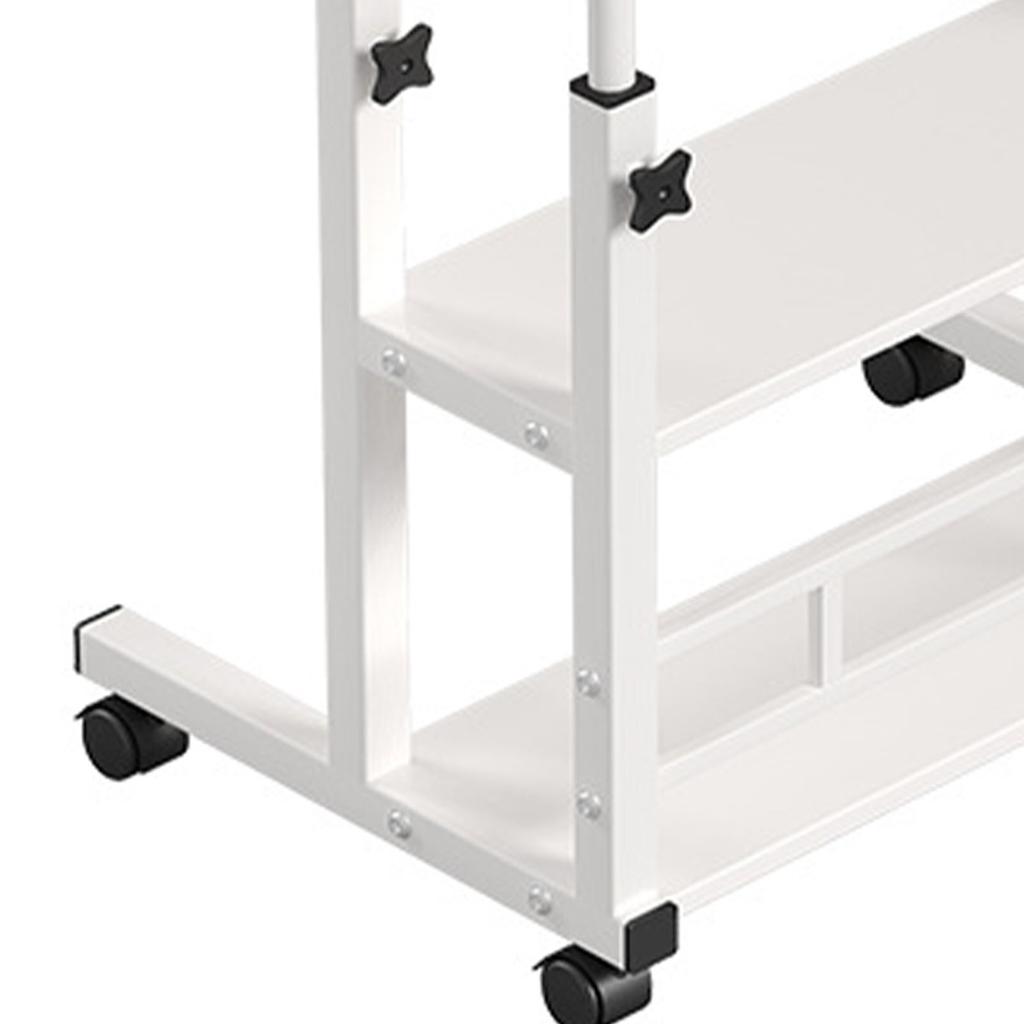 Bedside Table with Wheels 3 Tier Shelves Variable Height Ergonomic Mobile Bedside Laptop Desk for