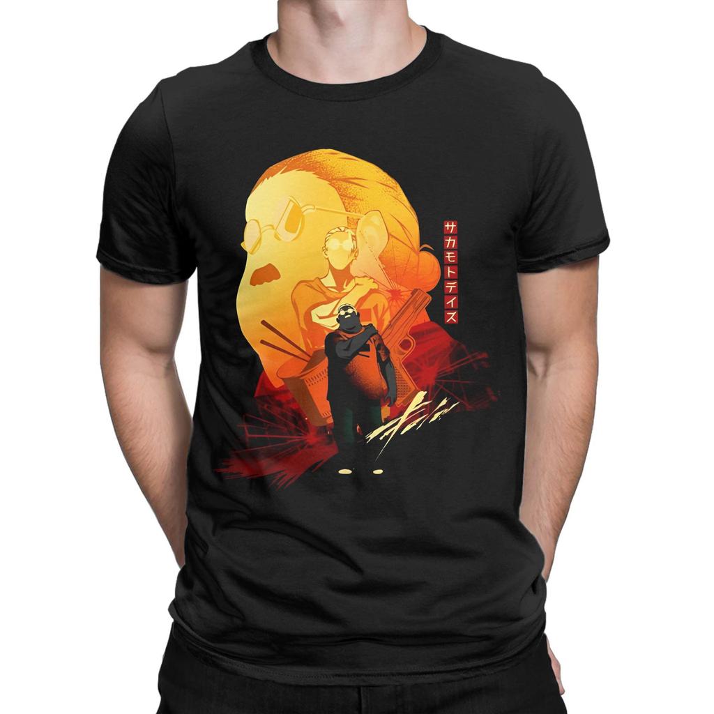 Принтованная футболка 'Дни Сакамото' мужская хлопковая с коротким рукавом Sakamoto Days с круглым вырезом летняя одежда