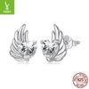 S925 Sterling Silver Love Wing Stud Earrings Popular Love Wing Stud Earrings