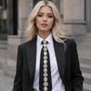 Korean Style Rhinestones Tie Academic Style Decoration Shirt Tie Temperament Long Necktie  Women