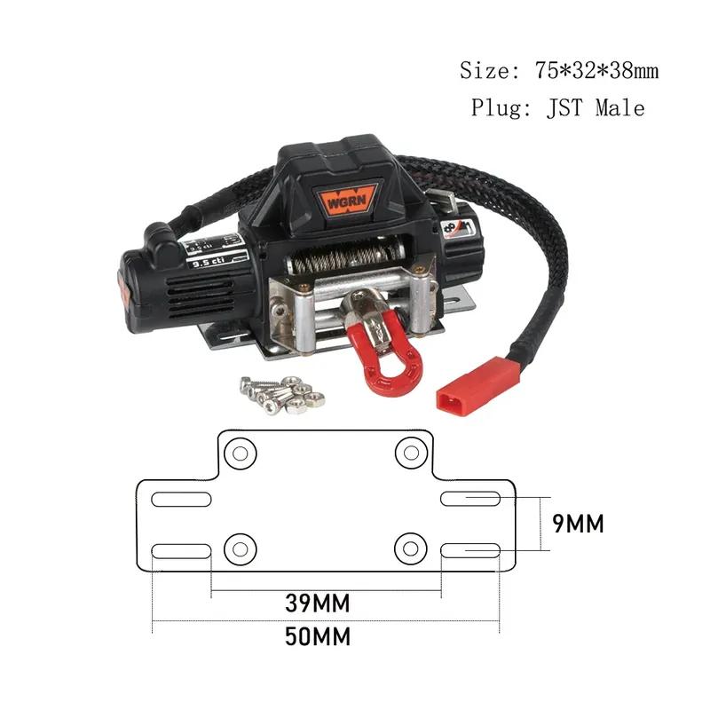 Scale Metal Winch and Wireless Remote Kit for 1/10 1/8 RC Crawler Car Axial SCX10  TRX4 TRX6 RGT 86190 Redcat GEN8 Yikong