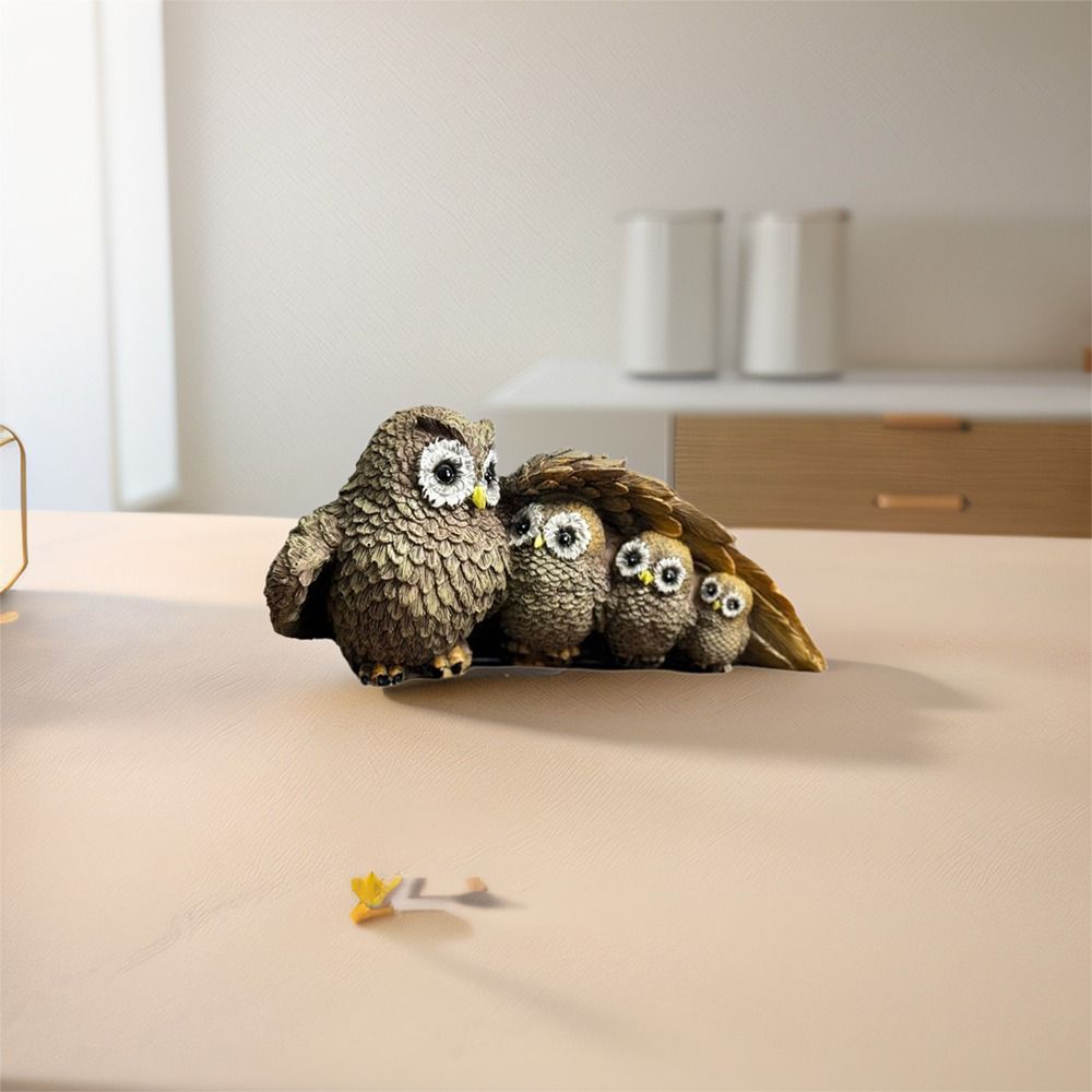 Cute Animal Statue Resin Miniature Figurine Sculpture Desktop Decoration Owl Ornament TV Cabinet