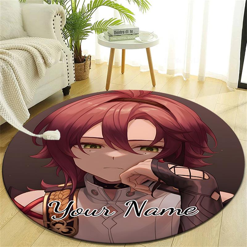 Personalized Genshin Impact Round Chair Office Rug - Perfect for Mat, Office Chair & More - Ideal Gift for Birthdays and Holidays