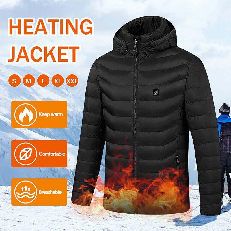 Thermal Winter Electric Usb Padded Coat Battery Heated Hoodie Jacket Warmer Body
