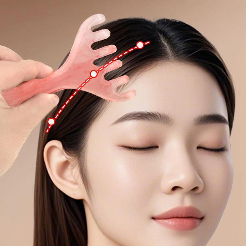 Head Massager Resin Deer Antlers Scalp Massage Gua Sha Head Relax Relief Stress Improve Sleep Scalp Scraping Massager