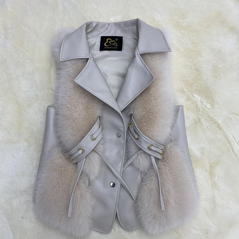 Fur Autumn and Winter New Boutique Imitation Fox Fur Vest, Korean Version Patchwork Women's Vest