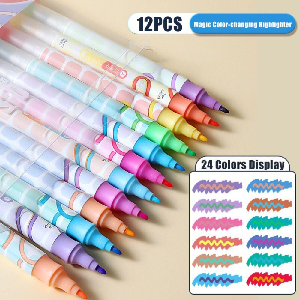 Двухцветные складные цветные маркеры, двухсторонняя флуоресцентная ручка, цветная ручка для рисования, подарок