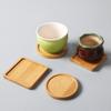 Bamboo Tea Coasters Multi-shaped Bamboo Tray Flower Pot Storage Coasters Kitchen Tableware Decoration Creative Coffee Coasters