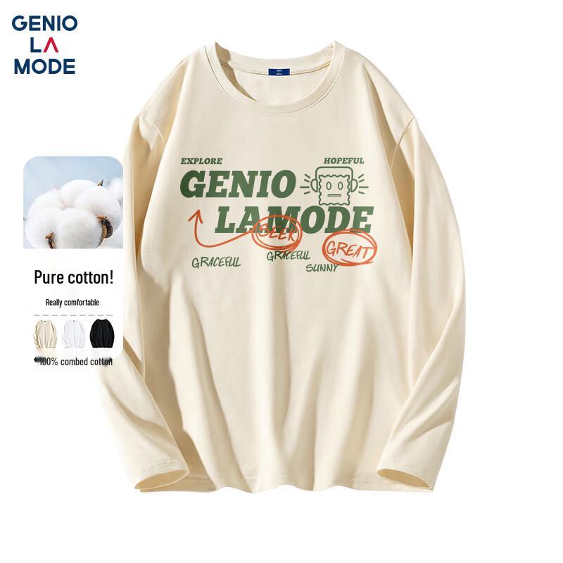 Мужская свободная футболка с драпировкой и длинным рукавом GENIOLAMODE