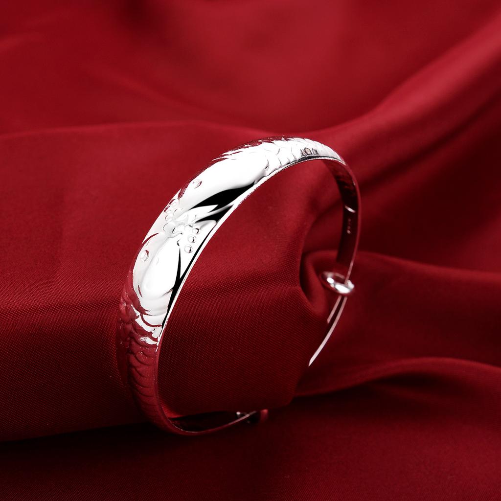 Double Fish Bracelet Classic Fish Bead Bracelet Double Fish Lotus Flower Bracelet White Copper Plated Silver Bracelet