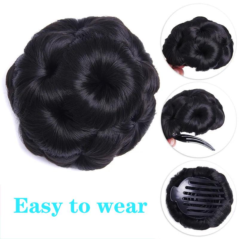 Wig Ball Head Female Employer Pan Head Flower Grab Clip Hair Ornament Lazy Person Fluffy Head Ornament Hair Ring