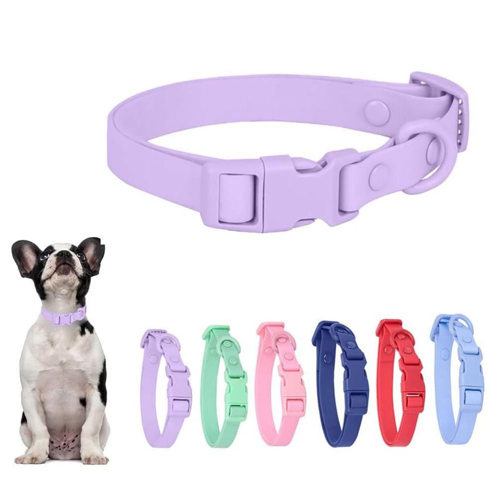 Adjustable Waterproof Dog Collar Pet Identification Safety Buckle Chain Cute Pet Collar Outdoor