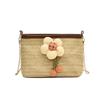 Pastoral Fengsen Girls' Straw Weaving Bag New Summer Flower Literary Weaving Bag One-shoulder Crossbody Small Square Bag
