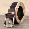 Men's Pin Buckle Canvas Belt Polyester Woven Outdoor Casual Pants