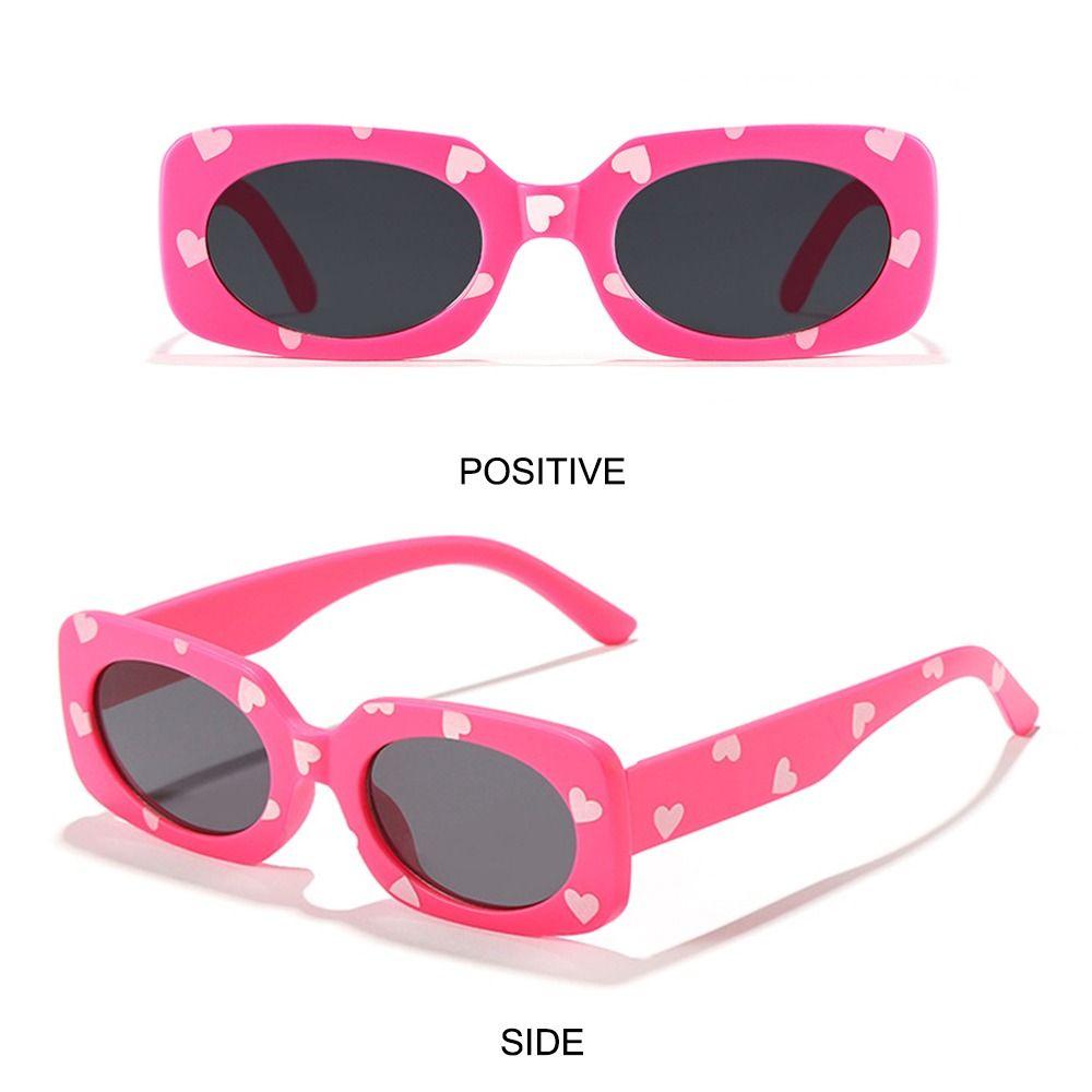 UV400 Heart Print Children Sunglasses Sun Protection Eyewear Fashion Kids Rectangular Sun Glasses