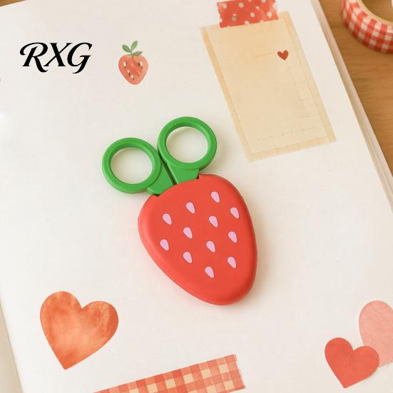 School Bag Friendly Scissors Children Safety Paper Cuttings Scissors, Fruit Veggie Refrigerator Carrot Shaped Magnet Decoration, Portable Mini