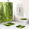 Home Waterproof Print Shower Curtain 4 Piece Carpet Cover Toilet Cover Bath Mat Pad Set Bathroom Curtain Bathroom Decoration