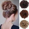 Synthetic Women’s Curly Hair Bun Hair Accessories Elastic Messy Wavy Chignon Hair Extension Ombre Brown Red Black
