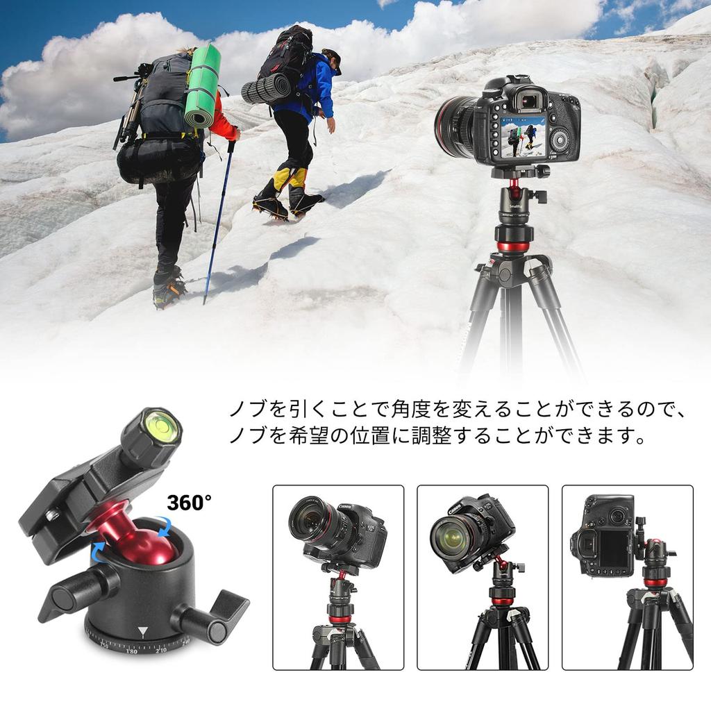 Вращающаяся алюминиевая шаровая головка SmallRig с площадкой и адаптером для резьбы BUT2665 360° Arca-Swiss 3/8" 1/4" -